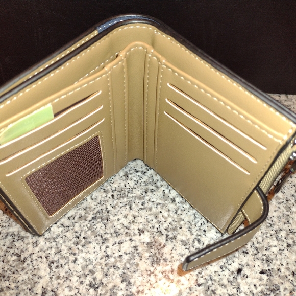 BAELLERRY Faux Leather Khaki Wallet 4”x5" Multiple Card Slots.Pouch for Currency - Picture 6 of 11